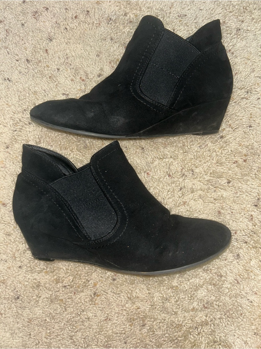 croft & barrow Black Suede Wedge Ankle Booties